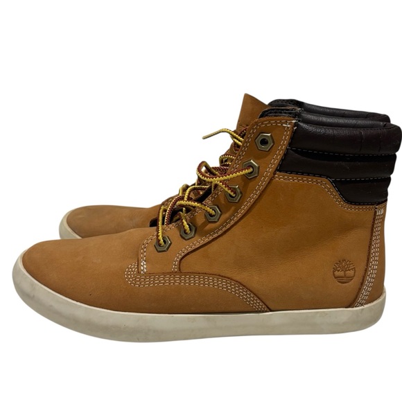 Timberland Dausette Wheat Brown Shoes Leather High-Top Sneakers Size 7 - Picture 1 of 8